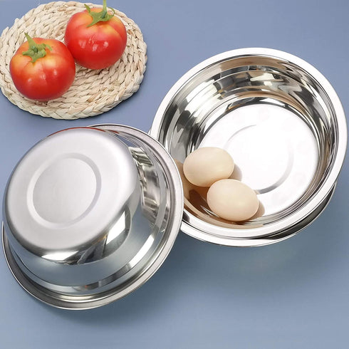 Zerdyne 4-Pack Small Kitchen Salad Bowls, Stainless Steel Prep Metal Mixing Bowls