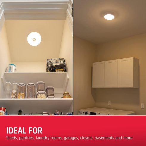 Energizer Motion Activated LED Ceiling Light, 1 Pack, Battery Operated, 300 Lumens, Wireless, 15 feet Motion, Ideal for Laundry Room, Closets, Shed, Basement and More, 39677