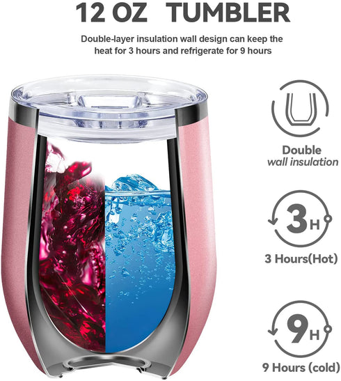 Birthday Gifts for Women, Tumbler Gifts Set for Women Mom, Retirement Gifts for Women, 12OZ Insulated Tumbler with Lid Funny Gifts for Women Mom Grandma Sister Teacher Wife, Aunt, Friend
