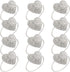 mw Decor: Napkin Rings Set of 12 for Dinner Party - Weddings - Holidays - Christmas - Silver Sparkle with a Clear Rhinestone Decoration (Silver Heart)