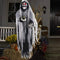 Halloween Hanging Ghost, 5.5 Ft Large Life size Halloween Prop Skull with LED Glowing Eyes and Creepy Shrilling Sound Scary Grim Reaper with Detachable Bendable Arms Perfect for Halloween Party Decor