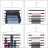 SONGMICS Pants Hangers Space Saving, 5 Layer Pants Hangers, Set of 2 Multiple Pant Hanger, Pants Organizer Hanger, Swing Arm Pants Hangers with Non-Slip Padding, Silver and Black UCRI041B02