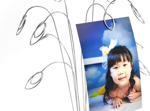 HOHIYA Photo Tree Holders Gift Card Money Picture Display Stand Christmas Wedding Birthday Party Silver