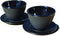 Old Dutch International Black Tea Cups & Saucers, Set of 2 Matte BLK Cup/Saucer CAST Iron-4 OZ