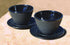 Old Dutch International Black Tea Cups & Saucers, Set of 2 Matte BLK Cup/Saucer CAST Iron-4 OZ
