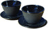 Old Dutch International Black Tea Cups & Saucers, Set of 2 Matte BLK Cup/Saucer CAST Iron-4 OZ