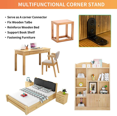 20 Pcs Black Corner Braces 2x2 Inch Steel L Bracket Heavy Duty Joint Right Angle Shelf Support Corner Braces for Shelves, Wood Furniture, Cabinet with Screws (20 Pack)