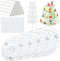 Aufind 45 PCS Plastic Cake Dowel Rods Set, 20 White Plastic Cake Sticks Support Rods with 5 Cake Separator Plates for 4, 6, 8, 10,12 Inch Cakes and 20 Clear Cake Stacking Dowels for Tiered Cakes