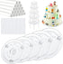Aufind 45 PCS Plastic Cake Dowel Rods Set, 20 White Plastic Cake Sticks Support Rods with 5 Cake Separator Plates for 4, 6, 8, 10,12 Inch Cakes and 20 Clear Cake Stacking Dowels for Tiered Cakes