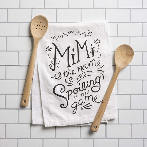 Primitives by Kathy LOL Made You Smile Dish Towel, 28-Inch by 28-Inch, Mimi is The Name