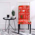 Ogrmar 4PCS Stretch Removable Washable Dining Room Chair Protector Slipcovers Christmas Decoration/Home Decor Dining Room Seat Cover (Christmas-A) (Vermilion)