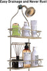Upgraded! GeekDigg Bathroom Hanging Shower Head Caddy Organizer, Three Tier, Rust Proof Premium Hanger Design With Suction Cups, Hooks, Bath Room Caddies Hang on Showers Head, Shower Organizer, Silver