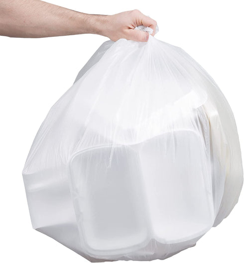 APQ Pack of 50 Heavy Duty Trash Can Liners 30 x 36 Low Density Clear Trash Liners 30x36 Thickness 1.1 Mil 20-30 Gallons Multipurpose Garbage Bag Liners Puncture Tear Resistance, Wholesale Price