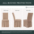 CHUN YI Stretchy Universal Easy Fitted Dining Chair Cover Slipcovers with Skirt, Removable Washable Furniture Chair for Kids Pets Home Ceremony Banquet Wedding Party(2Pcs,Dark Khaki)