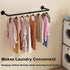 UlSpeed Clothing Rack Wall Mounted, 38.4in Industrial Pipe Wall Hanging Garment Rack, Space-Saving, Heavy Duty Wall Clothes Rack, Multi-Purpose Hanging Bracket for Laundry Room, Closet (Black, 1 Set)