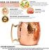 Kitchen Science Moscow Mule Copper Mugs Set of 4 (16oz) w/ 4 Straws & 1 Jigger | 100% Pure Copper Cups, Tarnish-Resistant Food Grade Lacquered Finish, Ergonomic Handle (No Rivet) w/ Solid Grip