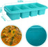 Large Ice Cube Freezing Tray Non-stick Soup, Silicone Freezing Tray with Lid, Multifunction Freezer Container with 4 Compartments for Storing and Freezing Soups, Broths, Sauces and Liquid Diets Wait