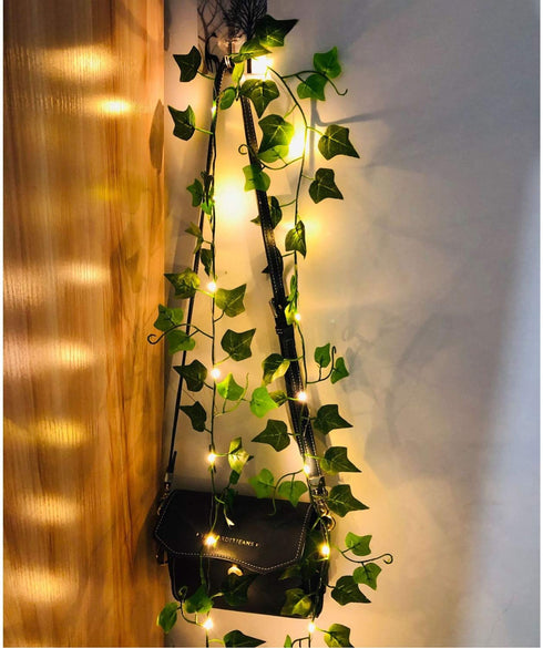 Ivy String Lights, Fake Vine String Lights, Artificial Ivy Decor Lights Garland Wreath Green Leaf Flowers Valentine's Day Party Wedding Home Garden Christmas Decor Room Wall Indoor Outdoor Decoration