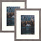 Frametory, Frame with Ivory Mat for Photo, Smooth Wood Grain Finish Easel Stand, Sawtooth Hangers, Real Glass Landscape/Portrait, Wall/Table Display (Rustic Grey, 8x10 Frame for 5x7 Photo, 2-Pack)