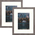 Frametory, Frame with Ivory Mat for Photo, Smooth Wood Grain Finish Easel Stand, Sawtooth Hangers, Real Glass Landscape/Portrait, Wall/Table Display (Rustic Grey, 8x10 Frame for 5x7 Photo, 2-Pack)