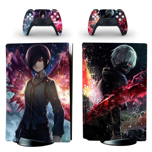 Decal Moments PS5 Standard Disc Console Controllers Full Body Vinyl Skin Sticker Decals for Playstation 5 Console and Controllers Anime