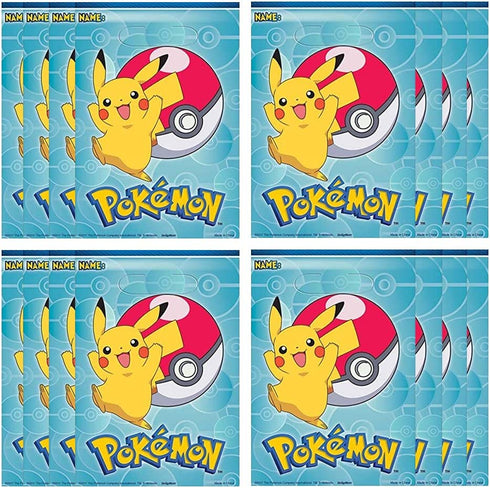 Pokemon 16 Pack Pikachu Party Plastic Loot Treat Candy Favor Bags (Plus Party Planning Checklist by Mikes Super Store)