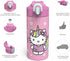 Zak Designs Sanrio Hello Kitty Vacuum Insulated, Stainless Steel Kids Water Bottle with Flip-Up Straw Spout and Locking Spout Cover, Durable Cup for Sports or Travel (14 oz, 18/8 SS)