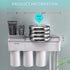 Magnetic Toothbrush Holder Wall Mount Electric Toothbrushes Slots Cosmetic Organizer and Drawer with Phone Holder