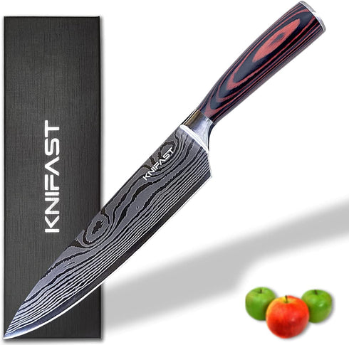 KNIFAST Chef Knife Kitchen Knife, Germany High Carbon Stainless Steel Professional Chef Knife, Ultra Sharp, Forged (Chef knife)