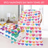3Pcs Valentine's Day Beach Towel Set Include Beach Towel, Hand Towel and Wash Towel, Romantic Love Heart Bath Towel Set for Couples, Women, Men, Soft Towel Set for Valentine's Day Bathroom Home Decor