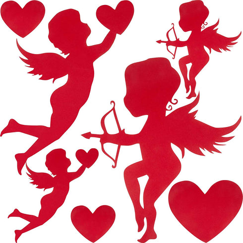 36 Pieces Valentine's Day Cutouts Heart Shape Paper Cutouts Love Party Decorations for Bulletin Board Window Decoration, Happy Valentine's Day Wedding Anniversary Party Supplies, 3 Styles, 2 Sizes
