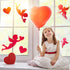 36 Pieces Valentine's Day Cutouts Heart Shape Paper Cutouts Love Party Decorations for Bulletin Board Window Decoration, Happy Valentine's Day Wedding Anniversary Party Supplies, 3 Styles, 2 Sizes