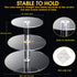 2 Pieces Cupcake Stand Including 1 Pieces Round Acrylic Cake Stand and 1 Pieces Square Cupcake Tower Stand Cupcake Holder Stand for Pastry Wedding Birthday Party (Transparent, 3-Tier)
