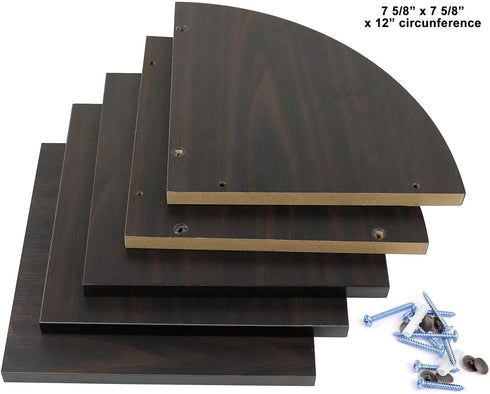 Greenco Zigzag 2 Tier Corner Floating Shelves, Espresso.