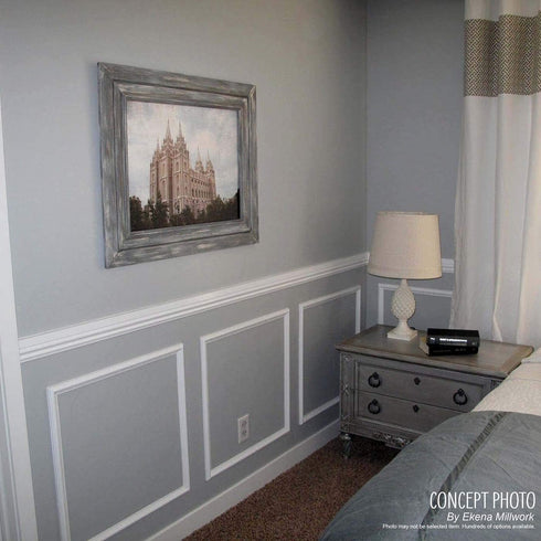 Ekena Millwork PNL20X24AS-02 20"W x 24"H x 1/2"P Ashford Molded Scalloped Wainscot Wall Panel