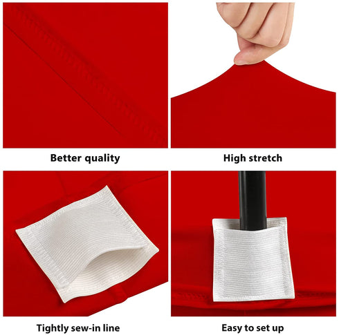 BDDC Table Cover, Fitted Table Clothes for 6 Foot Rectangle Tables, Red Table Cloths for Parties, Wedding, Banquet and Festival (Red, 6 Ft)