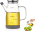 Glass Olive Oil Bottle Dispenser - 20 Ounce Large Glass Oil Dispenser Bottle with Lid and Stopper, Leakproof Glass Oil and Vinegar Dispenser With Measurement, oil dispenser bottle for Kitchen Cooking and Barbecue (600ml/20oz)
