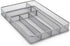 TQVAI Mesh Cutlery Tray 6 Compartments Kitchen Drawer Silverware Holder Utensils Flatware Organizer, Silver