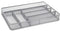 TQVAI Mesh Cutlery Tray 6 Compartments Kitchen Drawer Silverware Holder Utensils Flatware Organizer, Silver