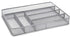 TQVAI Mesh Cutlery Tray 6 Compartments Kitchen Drawer Silverware Holder Utensils Flatware Organizer, Silver