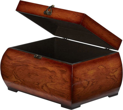 Nearly Natural 527 Decorative Lacquered Wood Chests, Set of 2,Brown,Small: 5.5w x 8.5d x 5.25h, Large: 8.25w x 11.25d x 6.5h