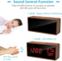 Wood Digital Alarm Clock for Bedrooms, Real Wood,Time Temperature Humidity, 3 Sets of Alarms, Adjustable Brightness