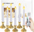 Lotus Hills Flameless Window Candles with Remote and Timer, 6 Packs Battery Operated Window Candles with Gold Candle Holders, Flickering Led Window Candles for Newyears Party Wedding Decorations