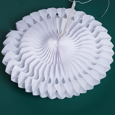 cnomg 12pcs Winter Wonderland Snowflake Party Decorations Set Hanging White Paper Fan Decor Snowflakes Garlands Banner Decoration for Frozen Birthday ChristmasTree New Year Baby Shower Wedding (White)