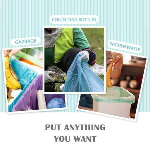 330 Counts Strong Trash Bags Garbage Bags by Teivio, Bathroom Trash Can Bin Liners, Small Plastic Bags for home office kitchen (Multicolor, 8 Gallon)