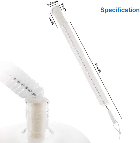 FryOilSaver Co, B217c Five Gallon Carboy Washing Brush, Homebrew Kit Cleaning Brush, Beer Brewing Equipment Cleaning Tools, Extra Strong Nylon Bristles Will Not Scratch Glass or Plastic, 27" Long