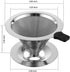 Pour Over Coffee filter with Stand,Paperless Pour Over Coffee Dripper Manual Reusable Stainless Steel Cone Filter, Single Drip Brew, Double Mesh Liner By TEEMADE