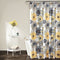 Lush Decor Leah Shower Curtain-Bathroom Flower Floral Large Blooms Fabric Print Design, 72 x 72, Yellow/Gray
