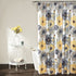 Lush Decor Leah Shower Curtain-Bathroom Flower Floral Large Blooms Fabric Print Design, 72 x 72, Yellow/Gray