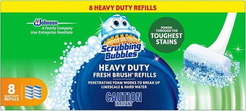 Scrubbing Bubbles Fresh Brush Toilet Cleaning System, Heavy Duty Refills, 8 Brush Pads